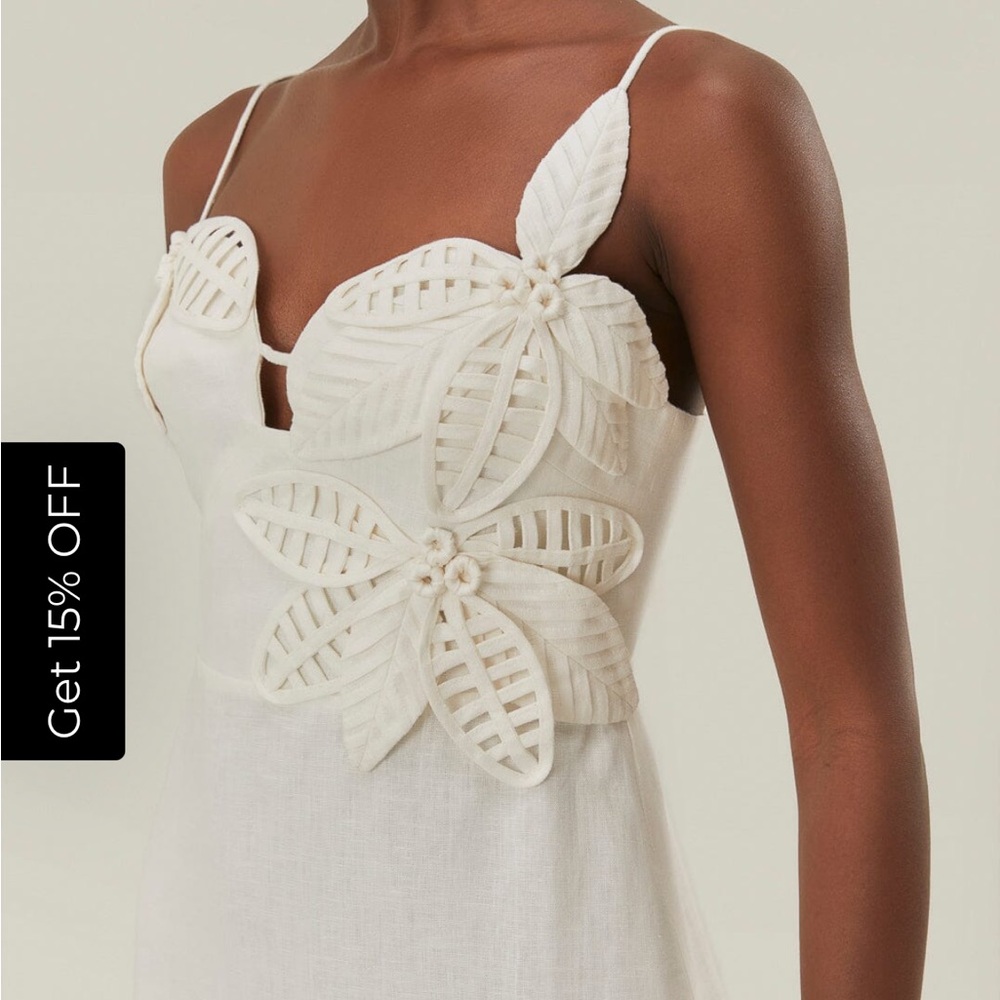 FARM Rio White Floral Mini Dress